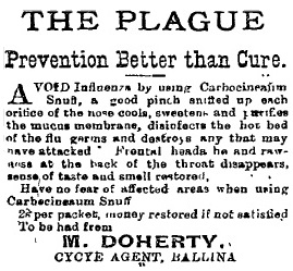 Snuff will prevent flu | Western People, November 16, 1918
