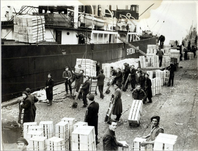 Loading and Unloading the Ships | Courtesy of the Dublin Dockers Preservation Society 