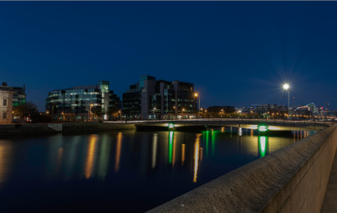 Georges Quay Looking towards the Matt Talbot Bridge and the Financial Services Centre