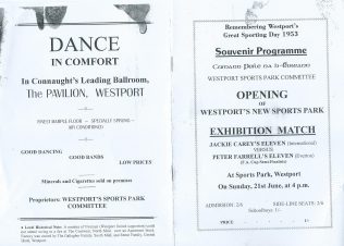 Leaflet for a dance in Westport in 1953.