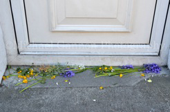 Flowers on doorstep